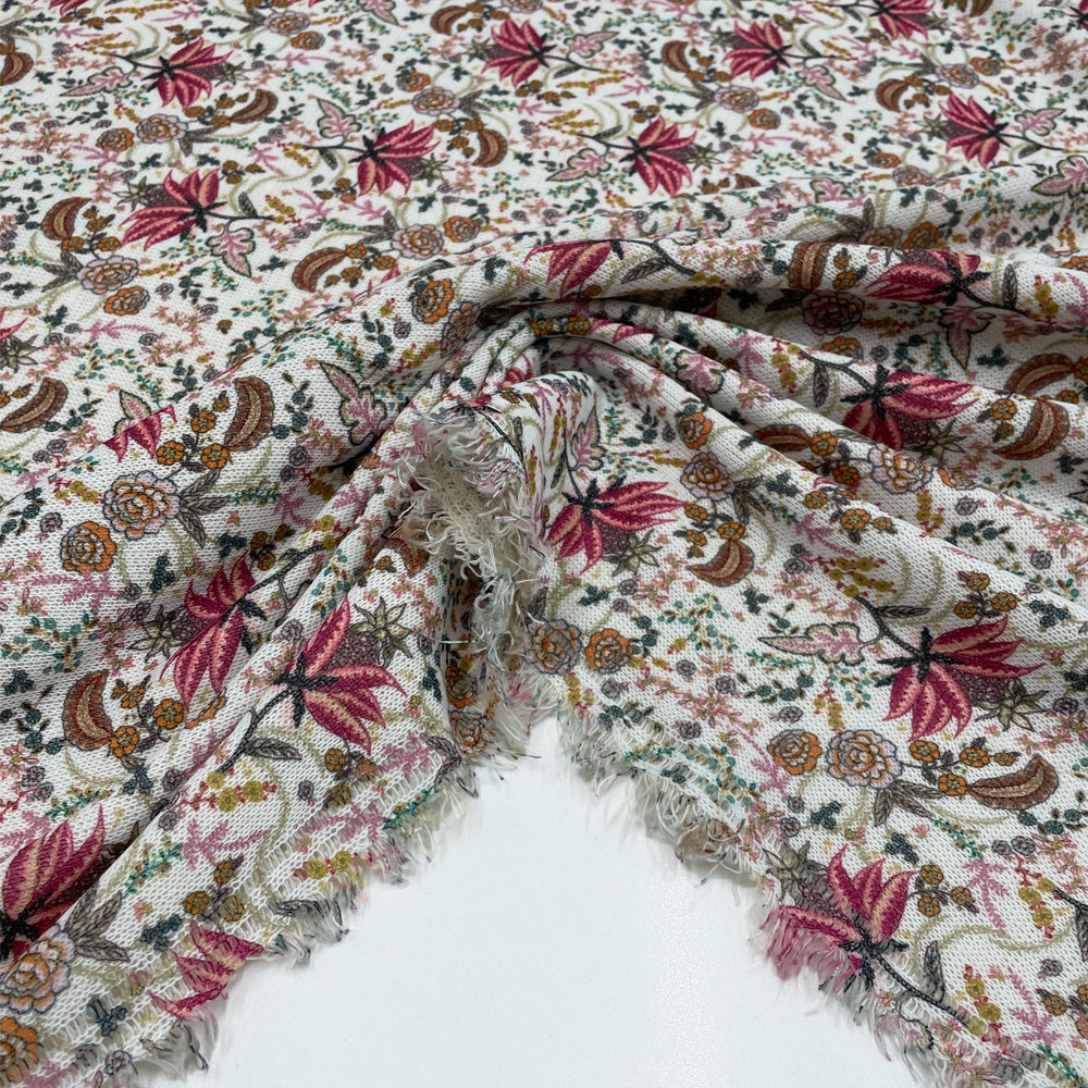 Tissu Maille, Laine - Floral, Fiorella