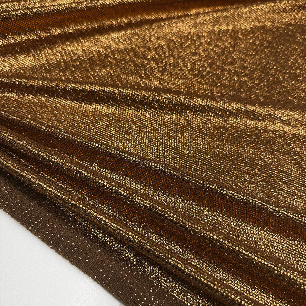 Tissu Maille Jersy - Enduit Métallisé Ocre, Marenca