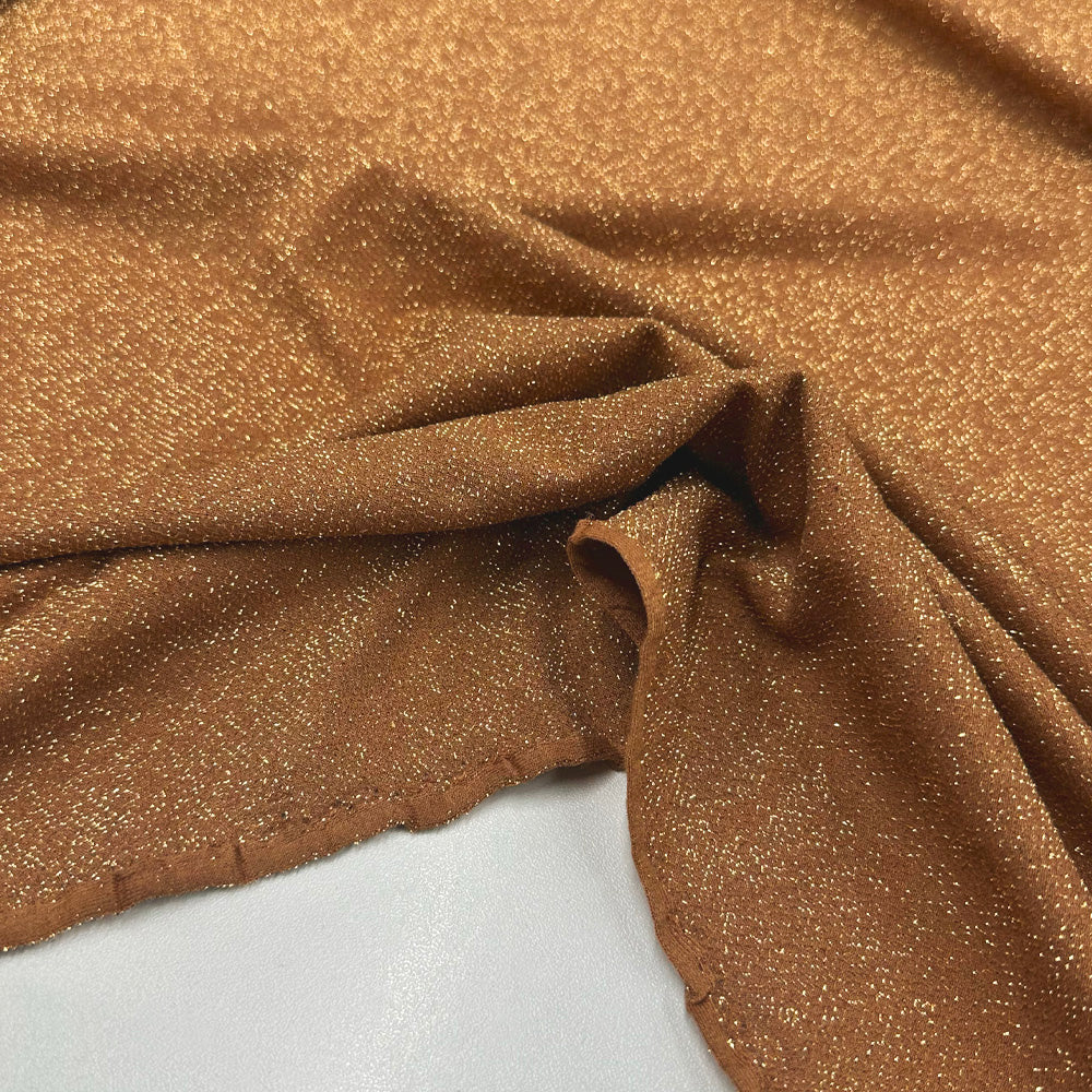 Tissu Maille Jersey Modal - Métallisé Camel Doré, Falconeri