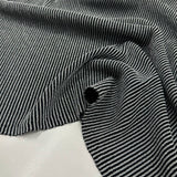 Tissu Maille Côtelé - Rayé Métallisé Argent, Luminia