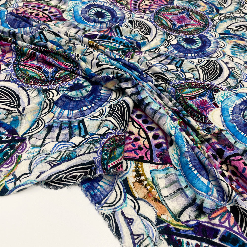 Tissu Maille, Viscose - Abstrait, Aura