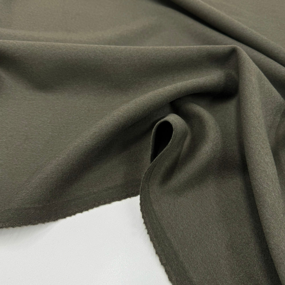 Tissu Manteau Lourd, Laine Feutré - Double face Gris vert, Ambello