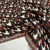 Tissu Manteau, Laine Paillettes - Terre Cuite Pied de coq, Brando