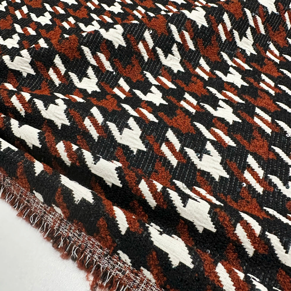 Tissu Manteau Brodé, Laine Paillettes - Brando