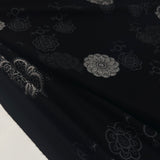 Tissu Manteau Drap Brodé, Laine - Noir, Brento