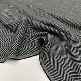 Tissu Manteau, Laine - Chevron Noir Gris, Migleno