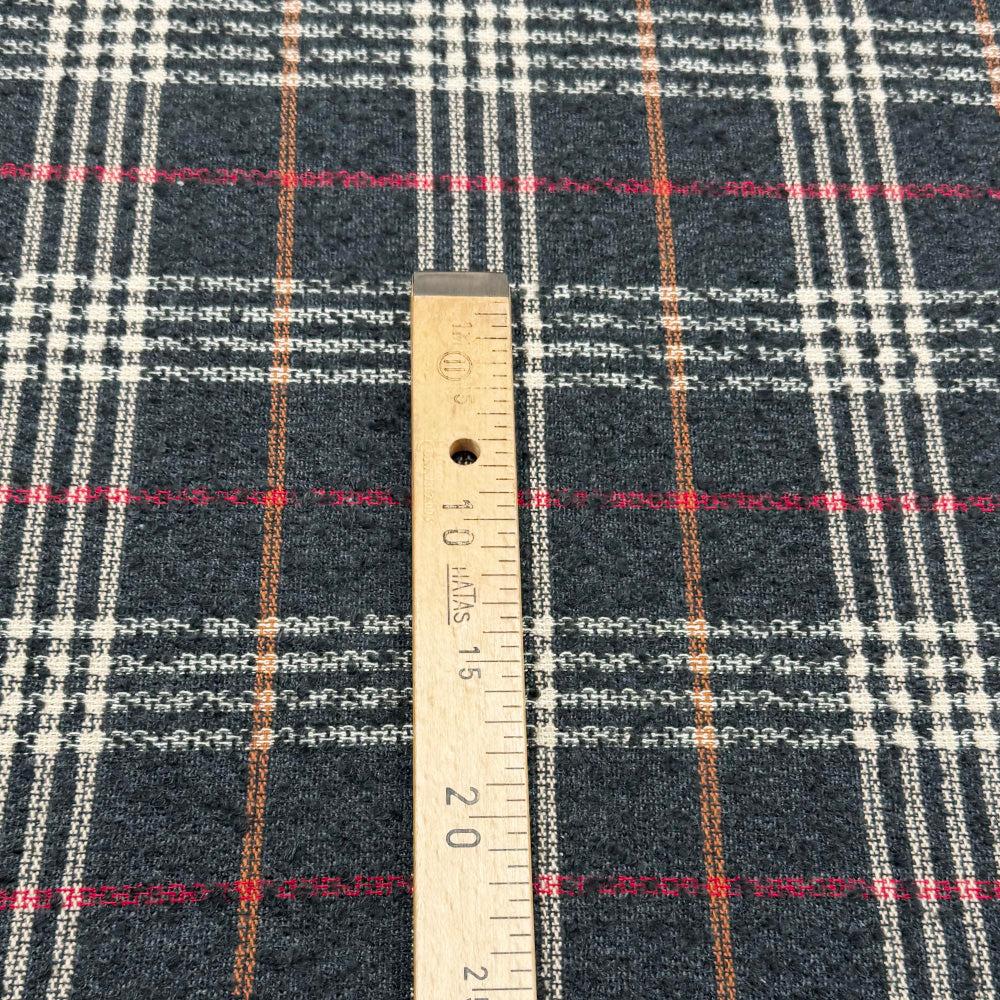 Tissu Tweed, Laine Coton - Carreaux Gris, Marcio