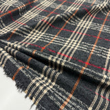 Tissu Tweed, Laine Coton - Carreaux Gris, Marcio