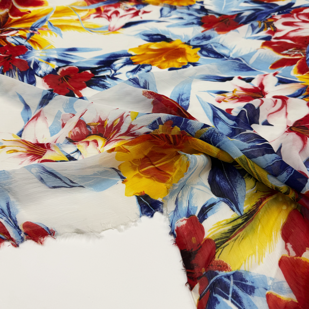 Tissu Mousseline Crinkle, Rayonne - Marella