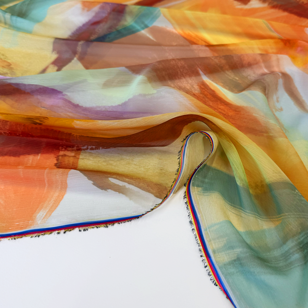 Tissu Mousseline Crinkle - Polca