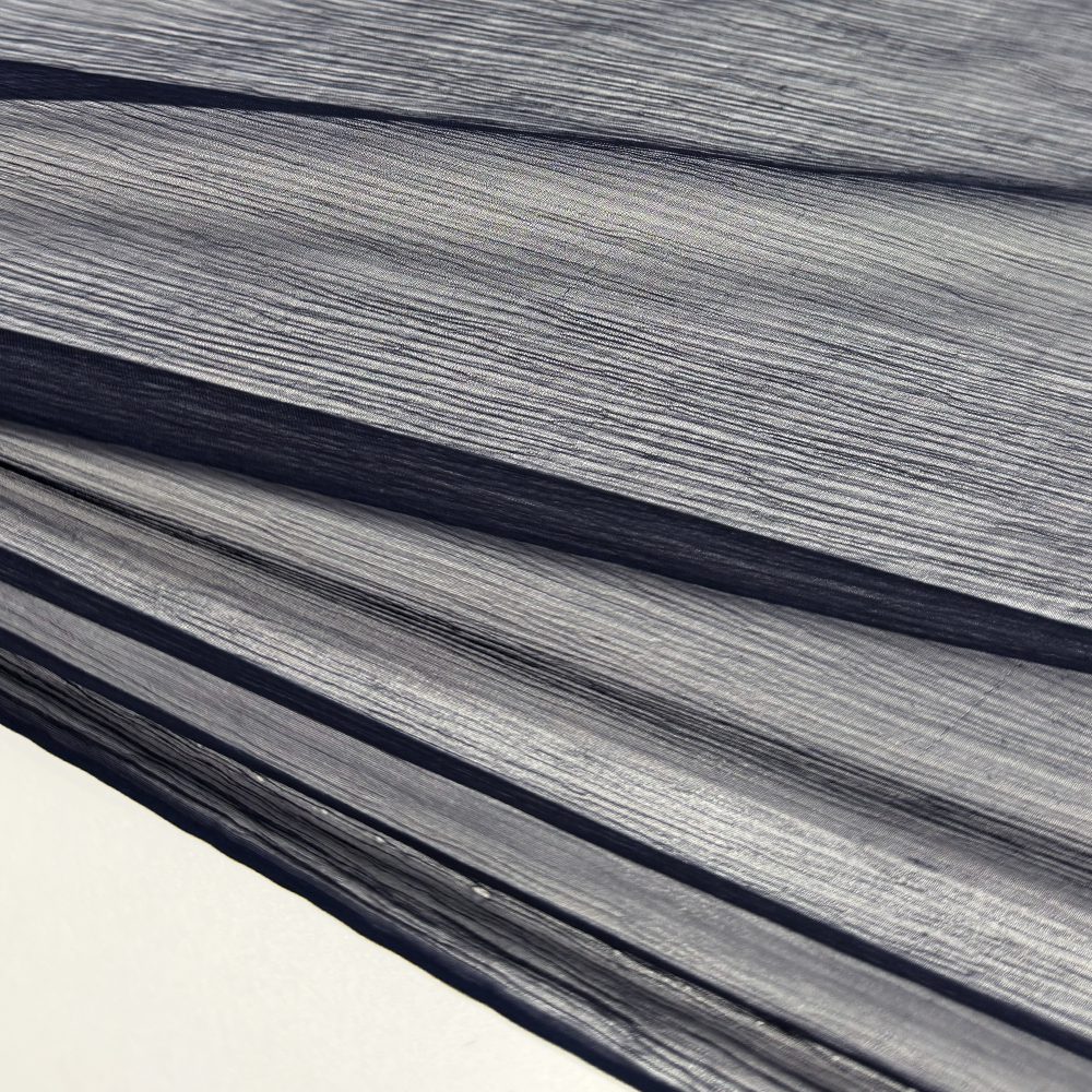 Tissu Mousseline Crinkle, Soie - Orangine