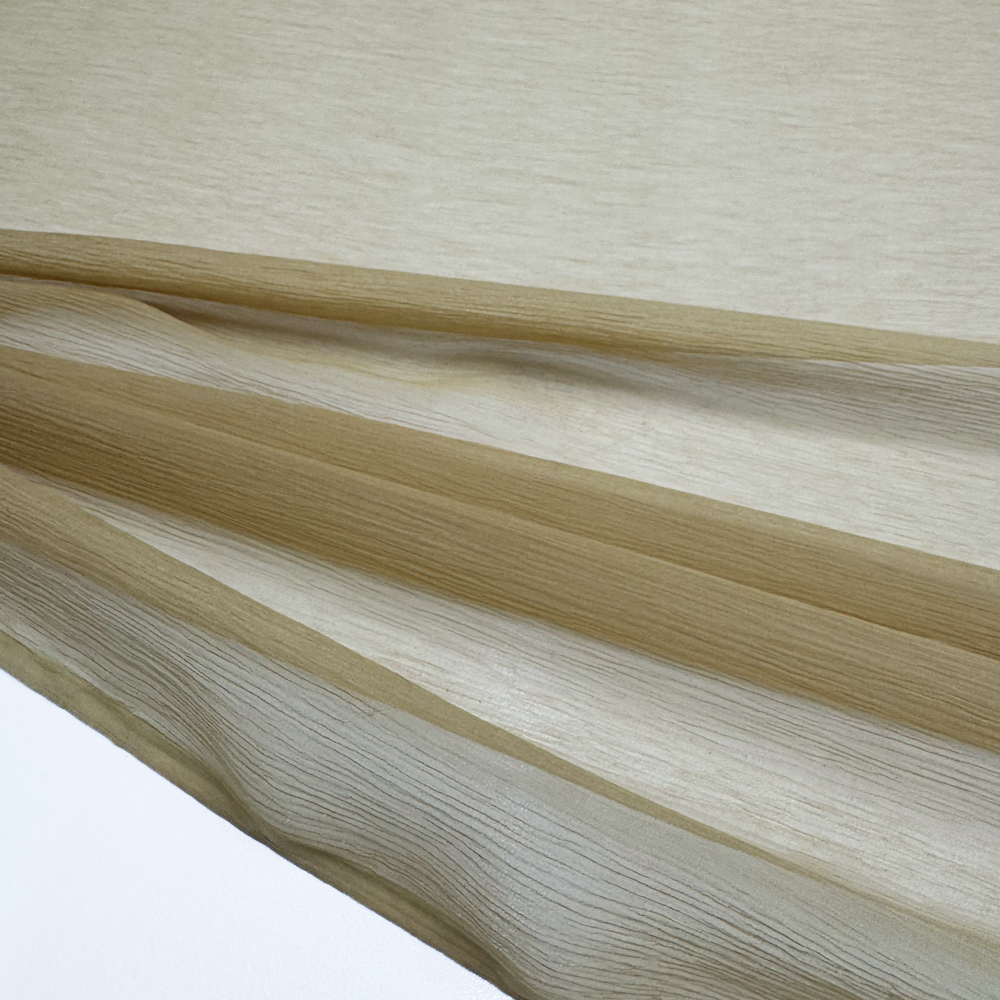 Tissu Mousseline Crinkle, Soie - Orangine