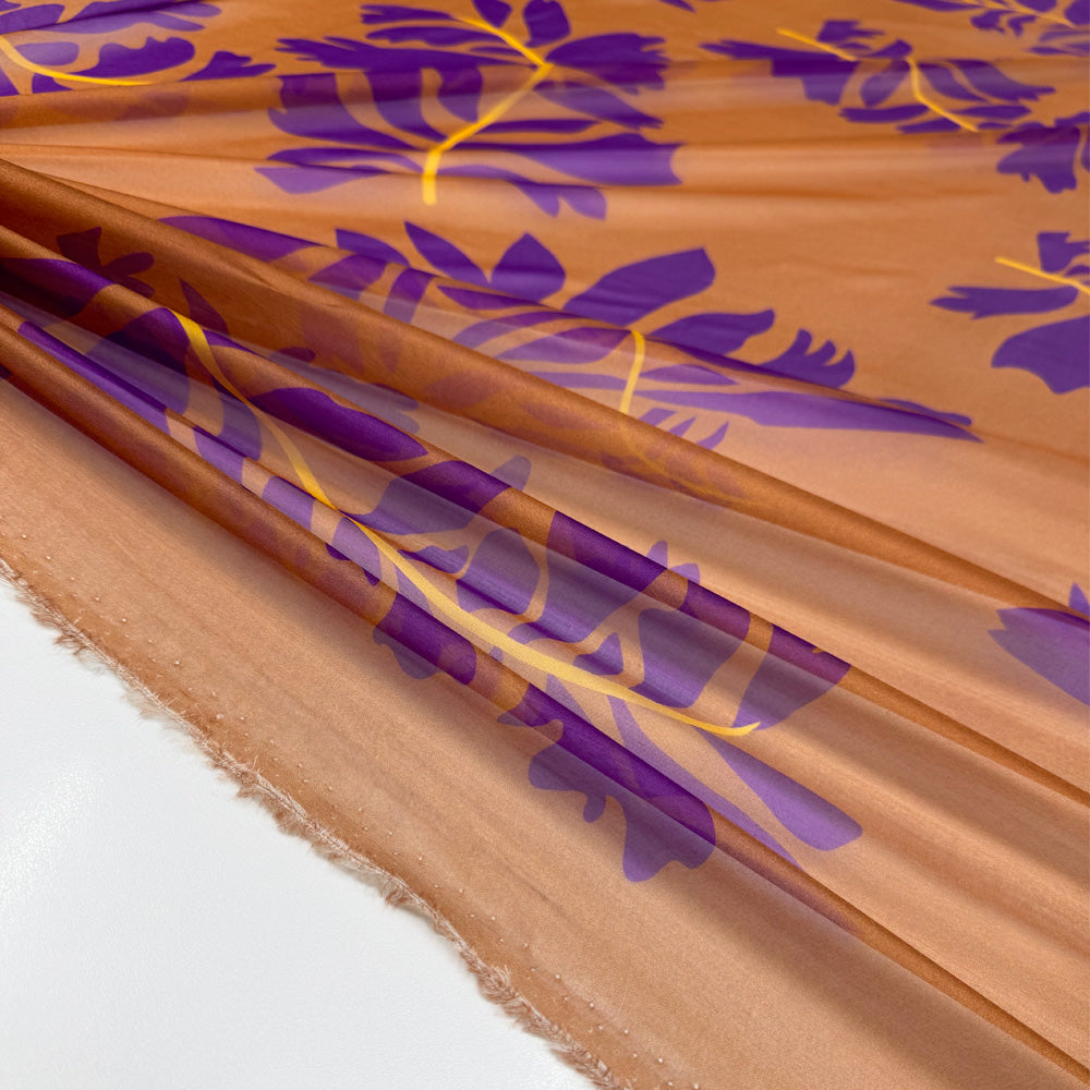 Imperfetto - Tissu Pongé, Soie - Floral, Palmetta