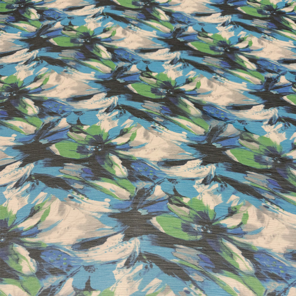 Tissu Mousseline Crinkle, Soie - Floral, Fiorentina