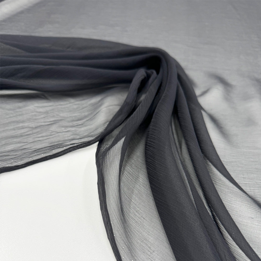 Tissu Mousseline Crinkle, Soie - Orangine