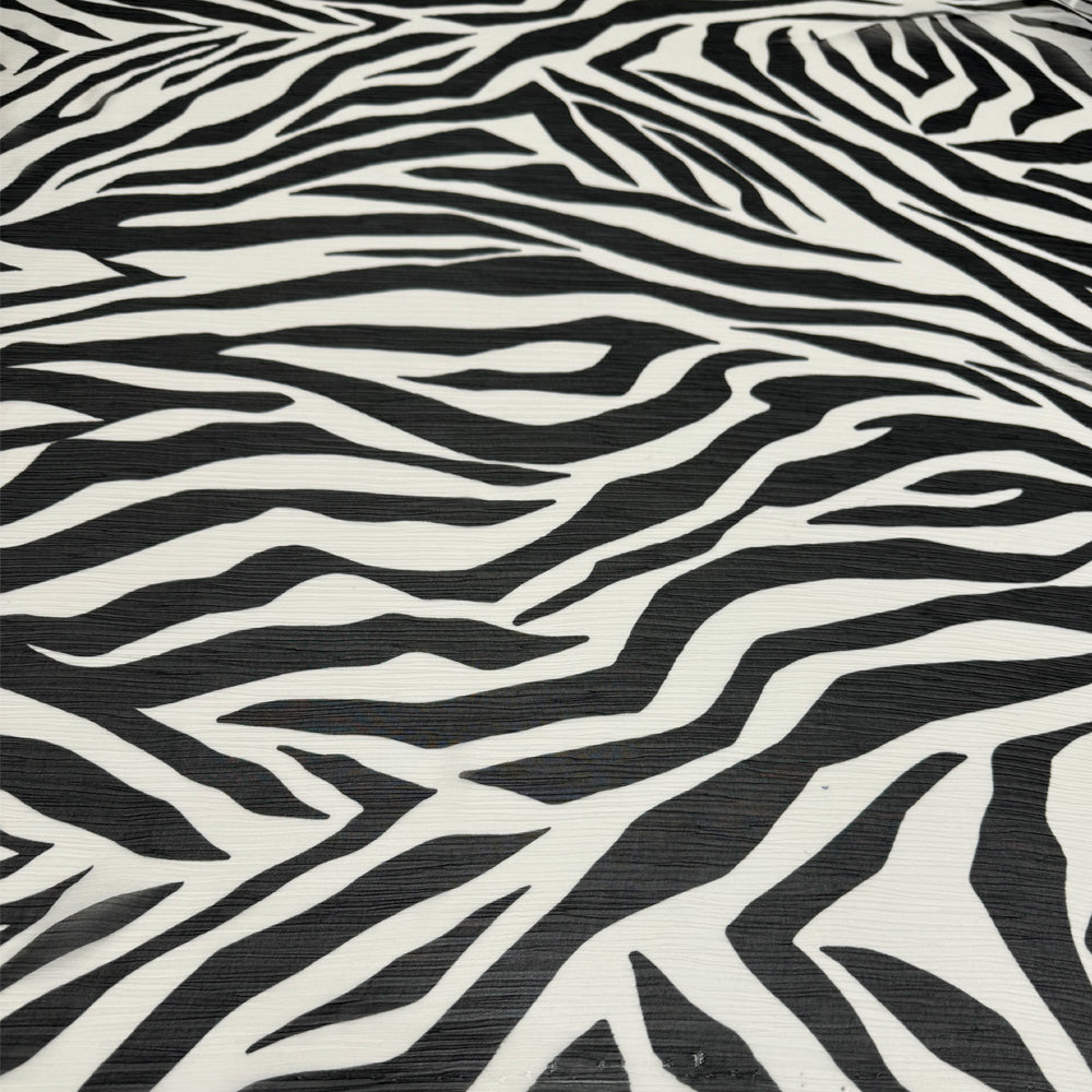 Tissu Mousseline Crinkle, Soie - Animalier, Zebrata
