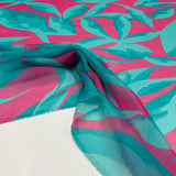 Tissu Pongé, Soie - Tropical, Turchese