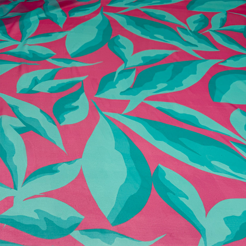 Tissu Pongé, Soie - Tropical, Turchese