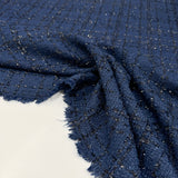 Tissu Tweed, Laine - Métallisé Bleu, Bellino