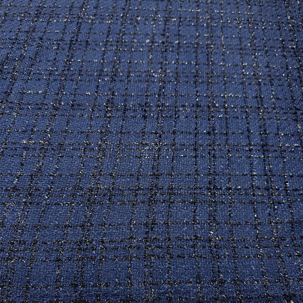 Tissu Tweed, Laine - Métallisé Bleu, Bellino