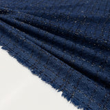Tissu Tweed, Laine - Métallisé Bleu, Bellino