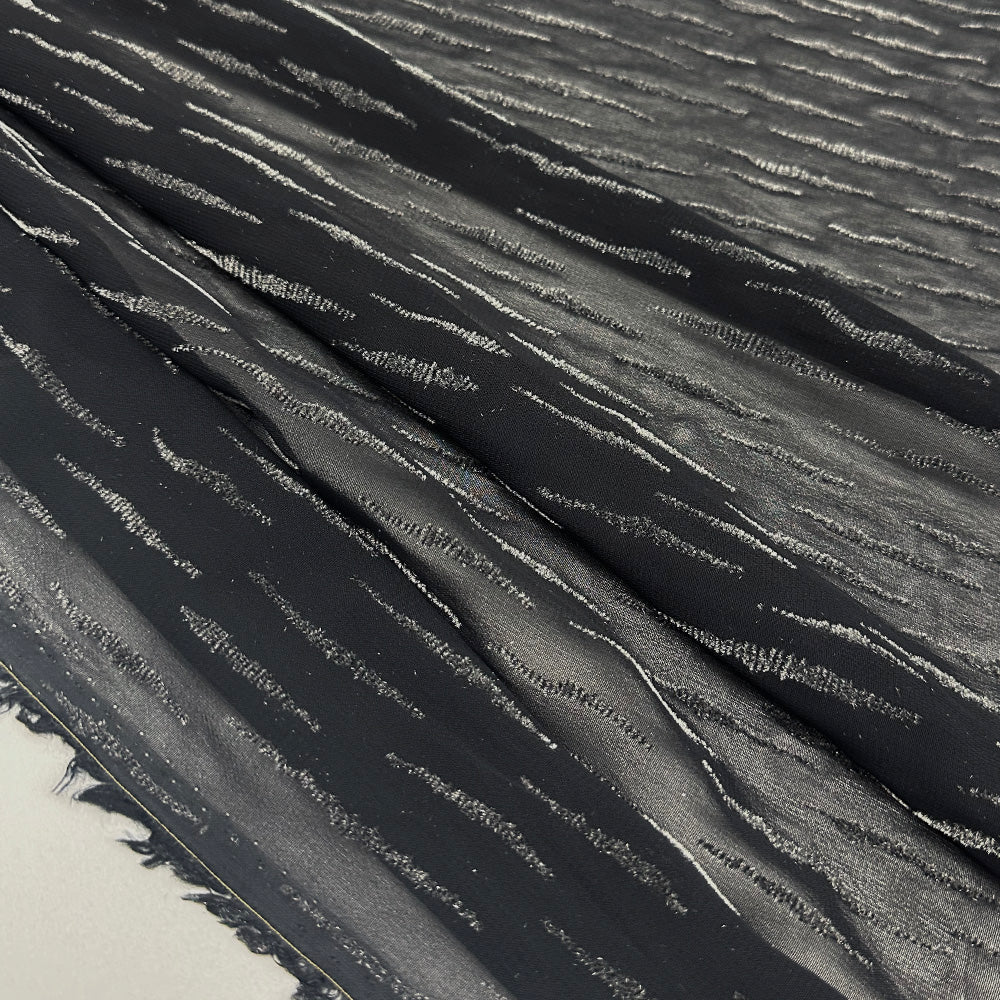 Tissu Crêpe Georgette Dévoré - Métallisé, Eletta