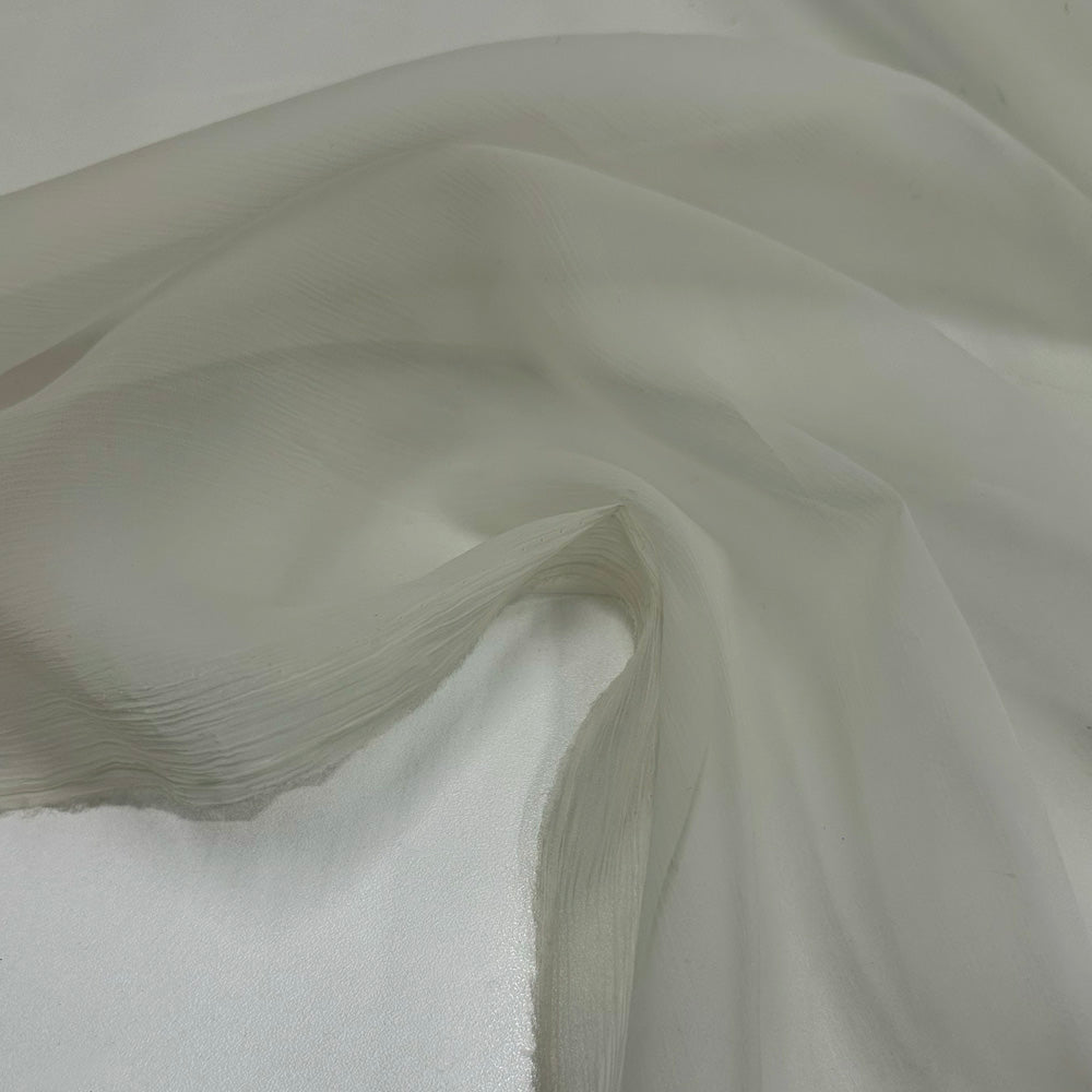 Tissu Organza Crinkle, Soie - Ivoire, Organella