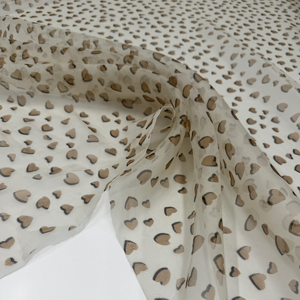 Tissu Organza, Soie - Écru, Cuore