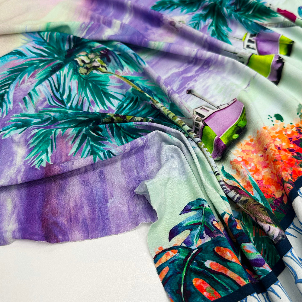 Panneau - Tissu Jersey, Viscose - Exotique, Piacenza