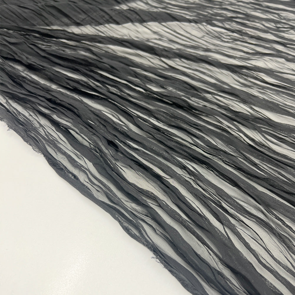 Tissu Crêpe Georgette Plissé, Polyester - 3 coloris, Totano