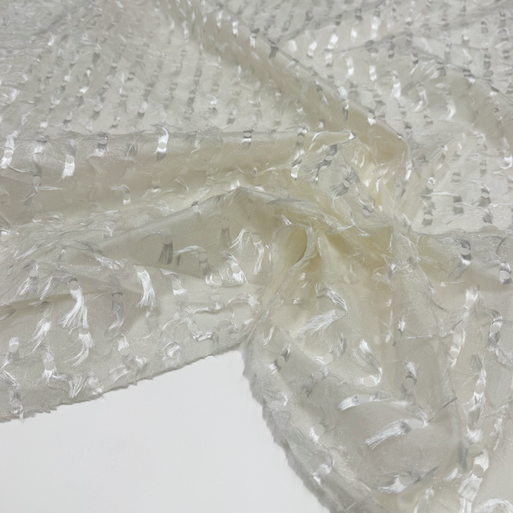 Tissu Organza Plumetis Plume, Soie - Lorentia