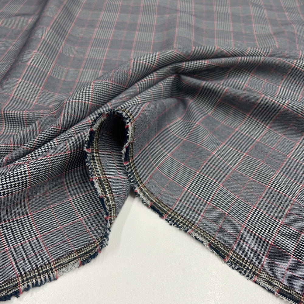Tissu Tailleur Stretch, Viscose - Carreaux, Prato