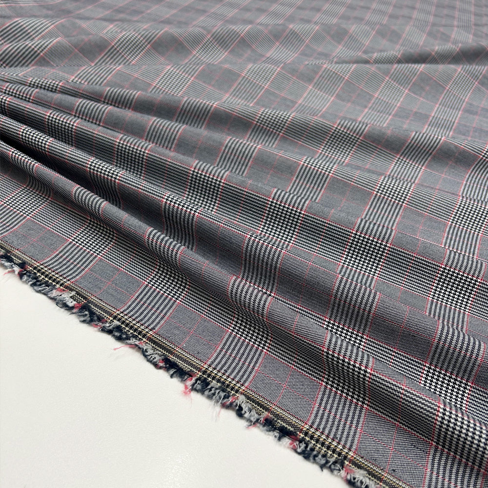 Tissu Tailleur Stretch, Viscose - Carreaux, Prato