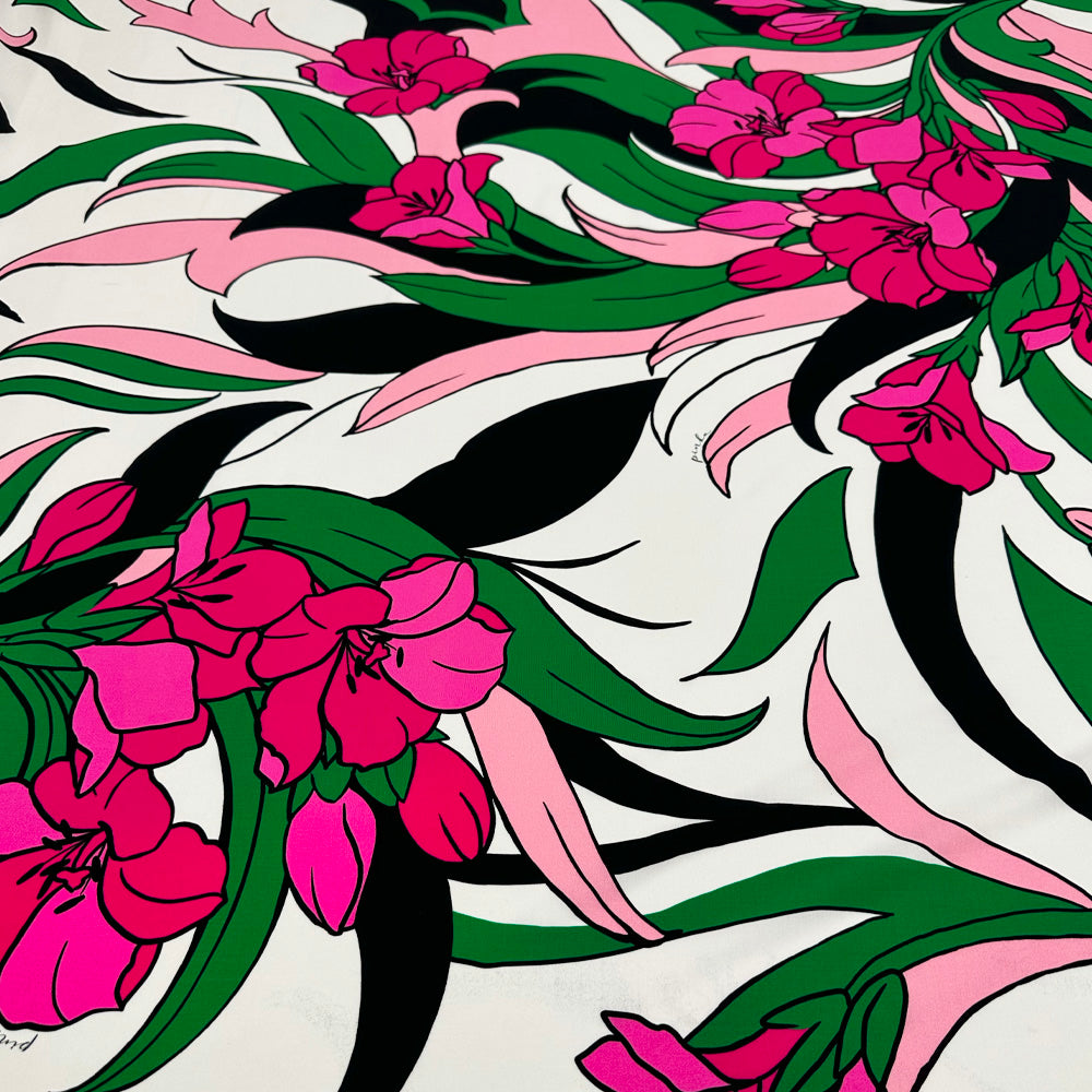 Tissu Popeline Stretch, Viscose - Floral, Rosaura