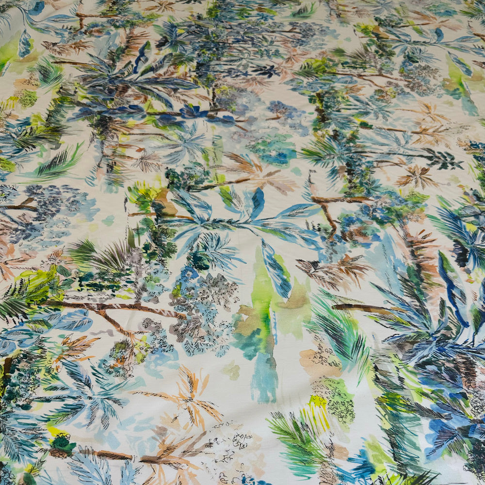 Tissu Popeline, Coton - Tropical, Palmo