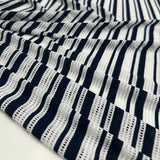 Tissu Maille Ajouré Jersey, Coton - Rayé, Brescia