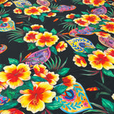 Tissu Satin Stretch, Coton - Floral Tropical, Althéa