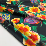 Tissu Satin Stretch, Coton - Floral Tropical, Althéa