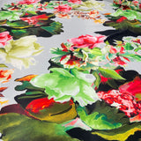 Tissu Satin razmir, polyester - Floral, Viviana