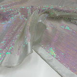 Tissu Satin Brodé, Paillettes - Holographique, Bilancia