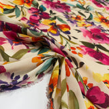Tissu Satin, Polyester - Floral, Lillonia