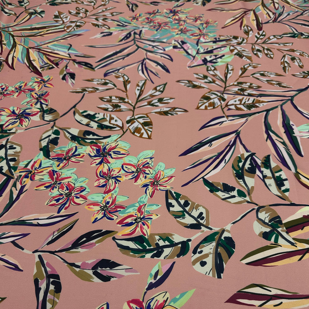 Tissu Satin, Polyester - Floral, Rosabella