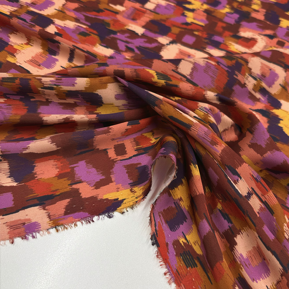 Tissu Satin, Polyester - Géométrique, Spruzzo