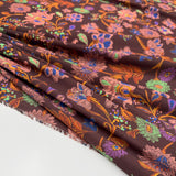 Tissu Satin, Polyester - Floral, Anemone