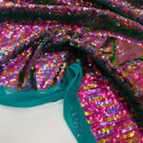 Tissu Tulle Brodé, Paillettes - Multicolore, Arcolla