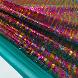 Tissu Tulle Brodé, Paillettes - Multicolore, Arcolla