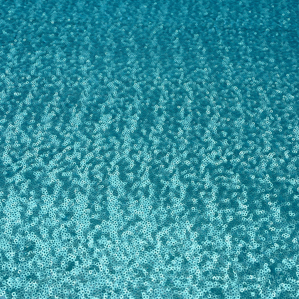 Tissu Tulle Brodé, Paillettes - Bleu, Vera