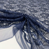 Tissu Tulle Brodé, Paillettes - Floral, Isabella