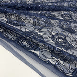 Tissu Tulle Brodé, Paillettes - Floral, Isabella