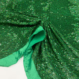 Tissu Satin Brodé, Paillettes - Vert, Etta